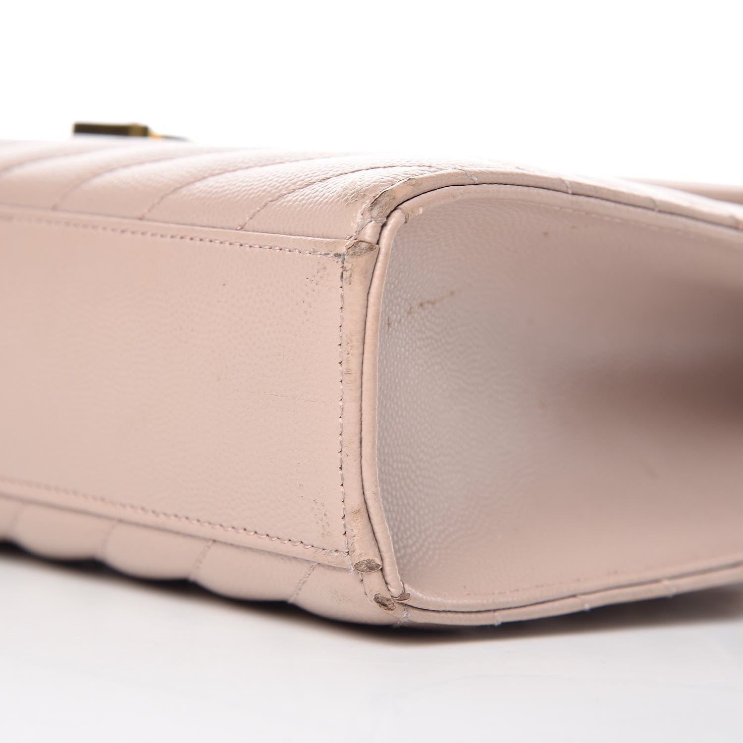 Saint Laurent Grain De Poudre Matelasse Chevron Large Monogram Satchel Rose Antic 12 of 20