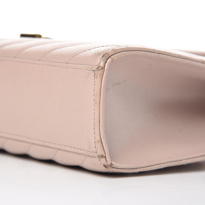 Saint Laurent Grain De Poudre Matelasse Chevron Large Monogram Satchel Rose Antic 12 of 20