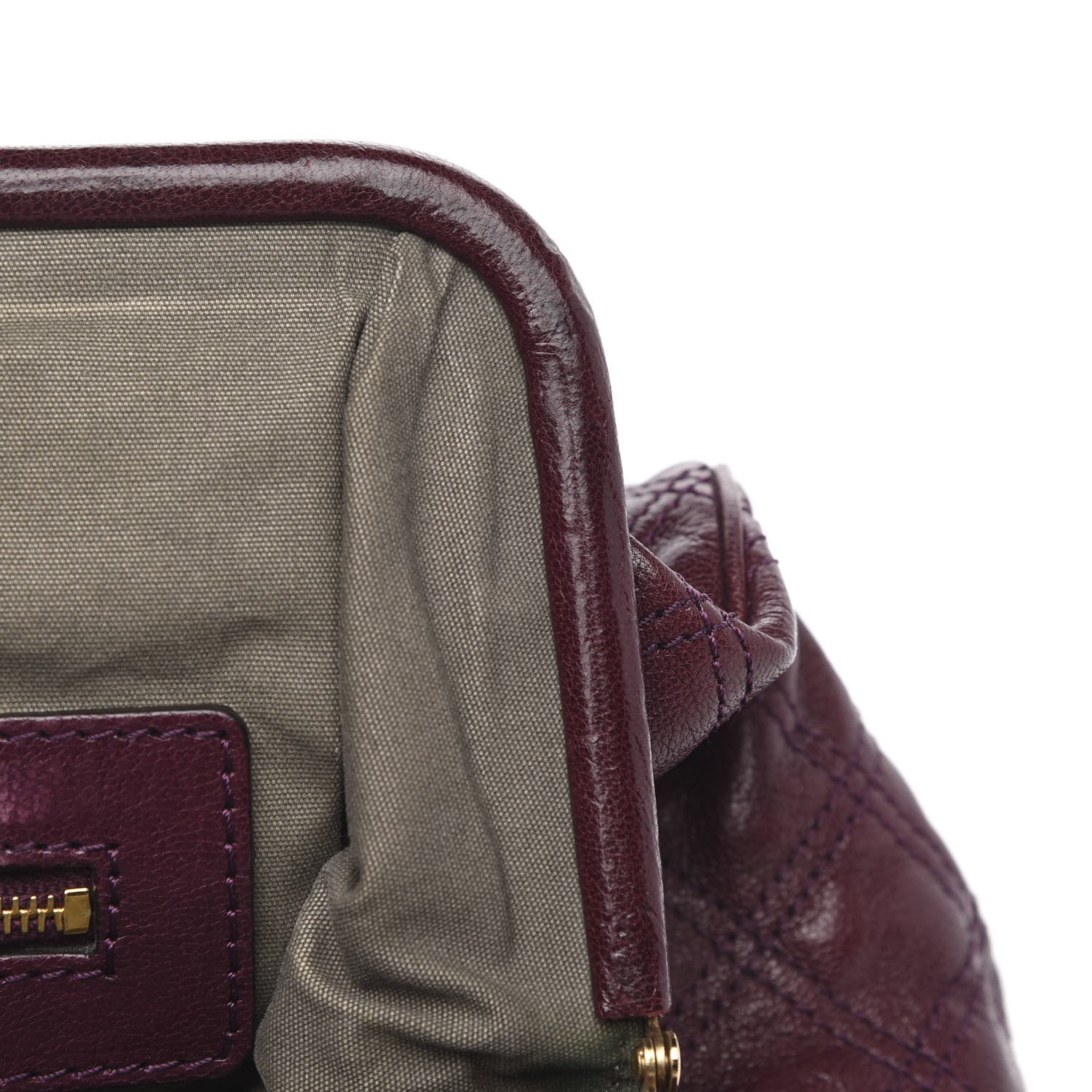 Marc Jacobs Calfskin Quilted Stam Burgundy 13 of 16