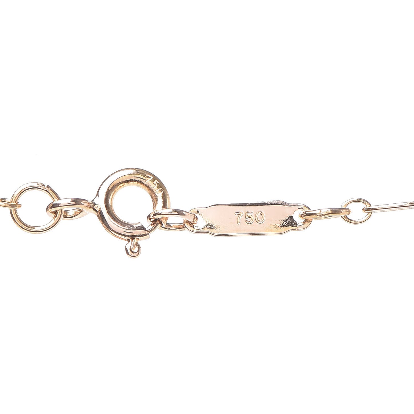18K Rose Gold Diamond Moon Tag Charm Pendant Necklace