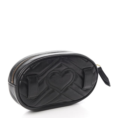Gucci Calfskin Matelasse GG Marmont Belt Bag Black 2 of 9