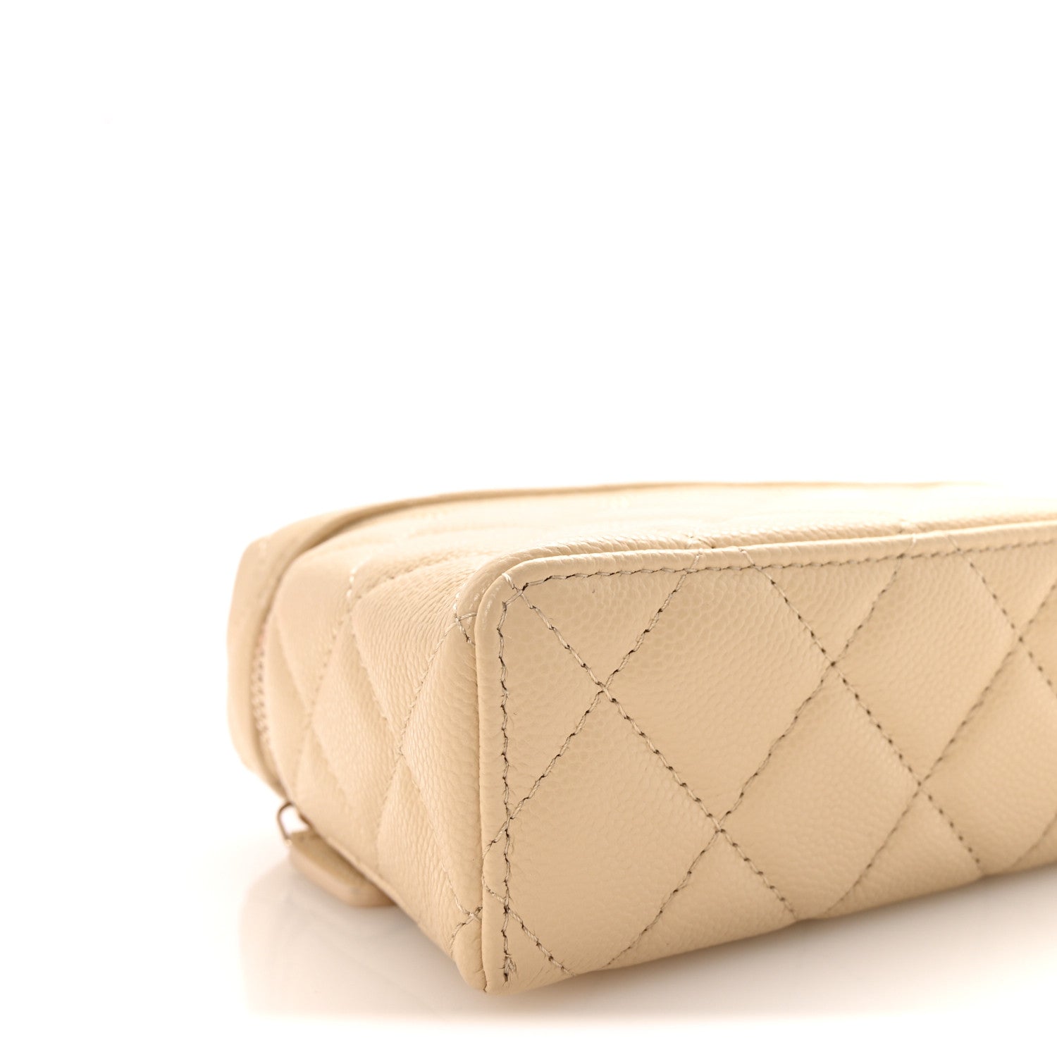 Chanel Caviar Quilted Top Handle Slim Vanity With Chain Beige 9 of 11