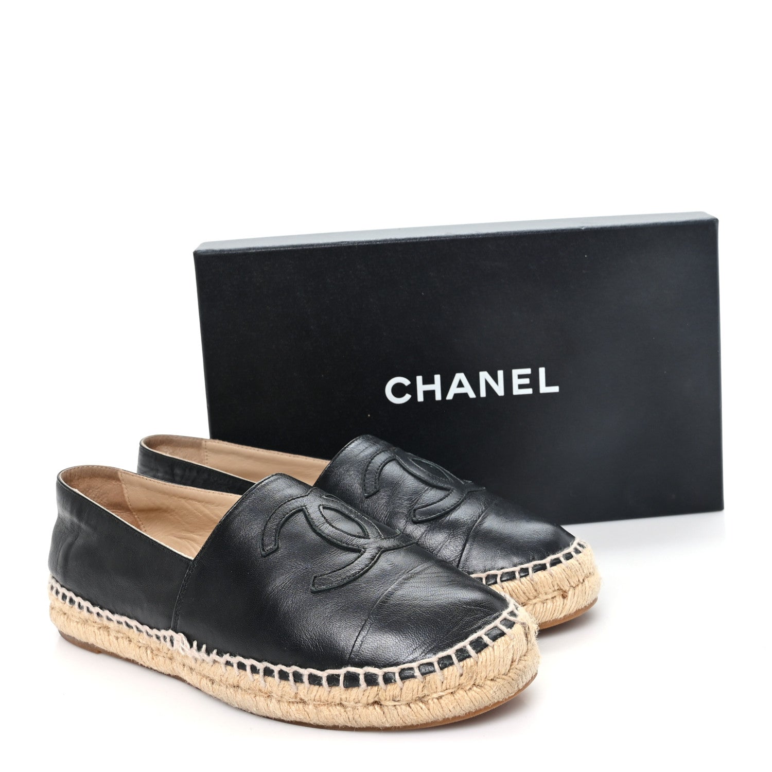 Chanel Lambskin CC Espadrilles 39 Black 10 of 10