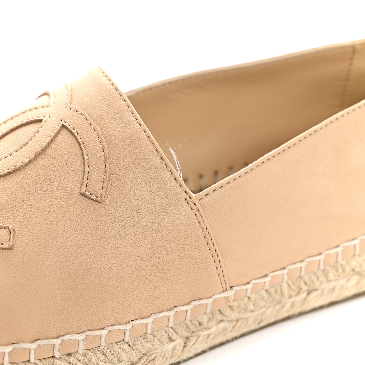 Lambskin CC Espadrilles 36 Beige Black