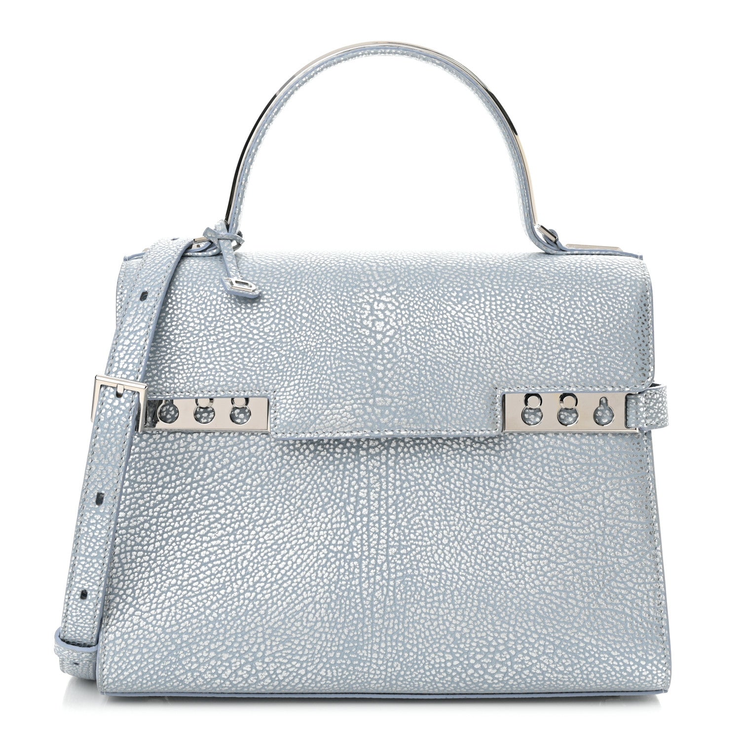Delvaux Metallic Crispy Calfskin Metal Glam MM Tempete Satchel Flashlight 1 of 11