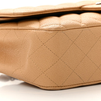 Chanel Caviar Quilted Medium Double Flap Beige 9 of 20