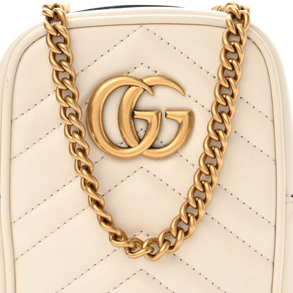Gucci Calfskin Matelasse Mini GG Marmont Crossbody Bag White 8 of 10