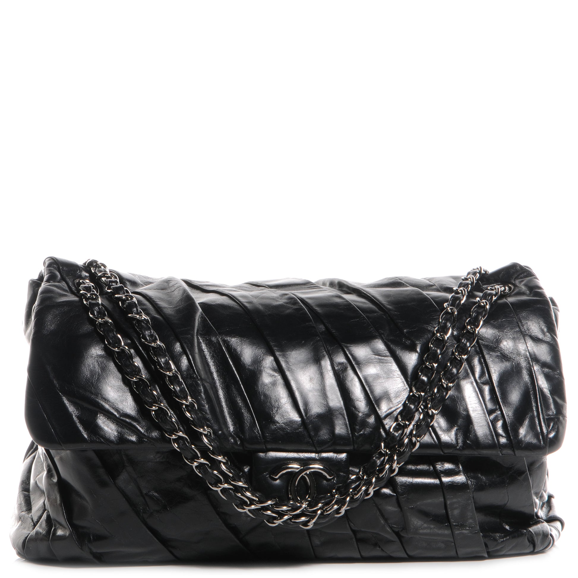 Chanel Glazed Calfskin Twisted Maxi Flap Black 1 of 7