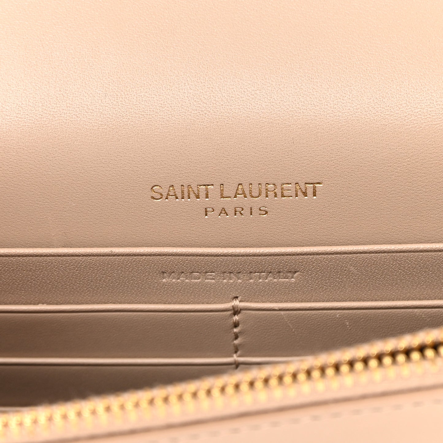 Smooth Calfskin Classic Monogram Kate Tassel Chain Wallet Dark Beige