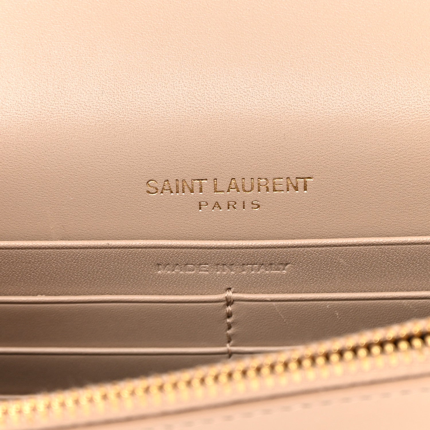 Saint Laurent Smooth Calfskin Classic Monogram Kate Tassel Chain Wallet Dark Beige 6 of 16