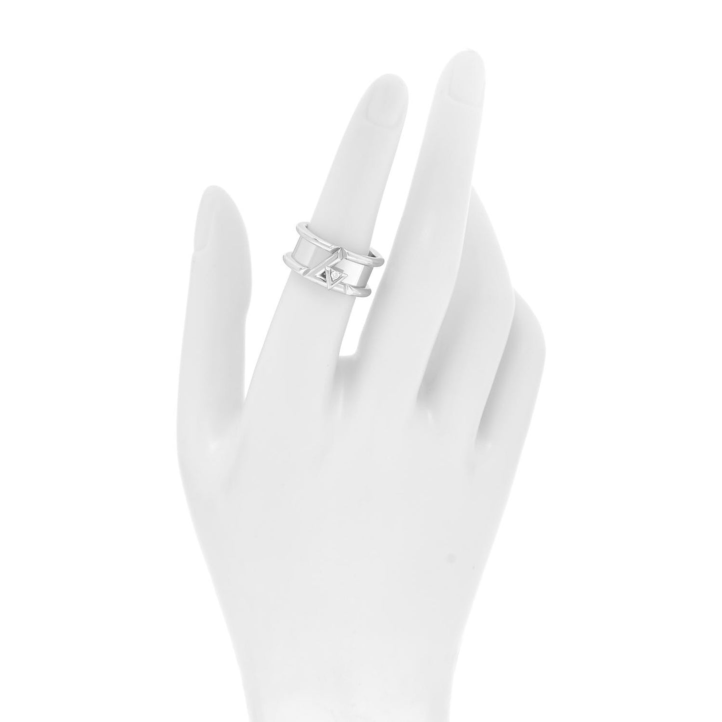 18K White Gold Diamond Volt One Band Ring 53 6.25