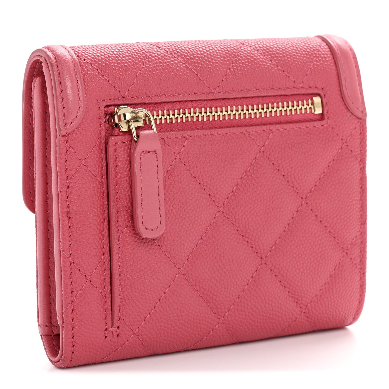 Chanel Caviar Quilted Medium Filigree Flap Wallet Pink 3 of 10