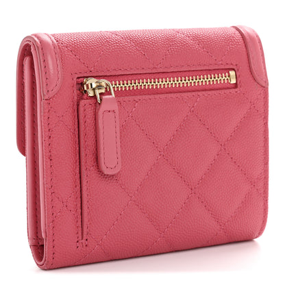 Chanel Caviar Quilted Medium Filigree Flap Wallet Pink 3 of 10