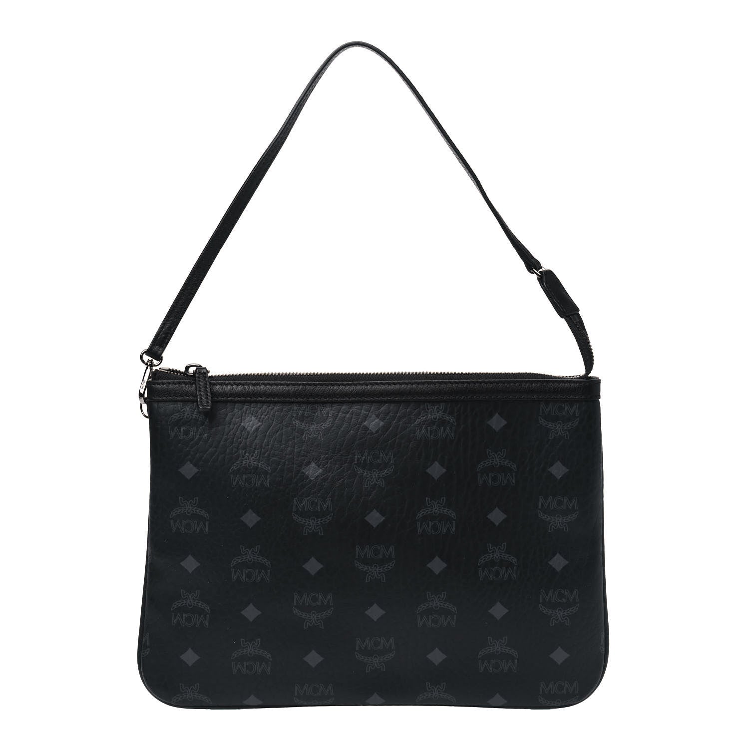 MCM Visetos Liz Shopper Tote Pouch Black 1 of 4