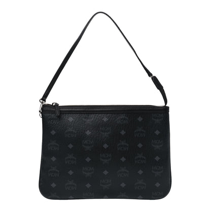 MCM Visetos Liz Shopper Tote Pouch Black 1 of 4