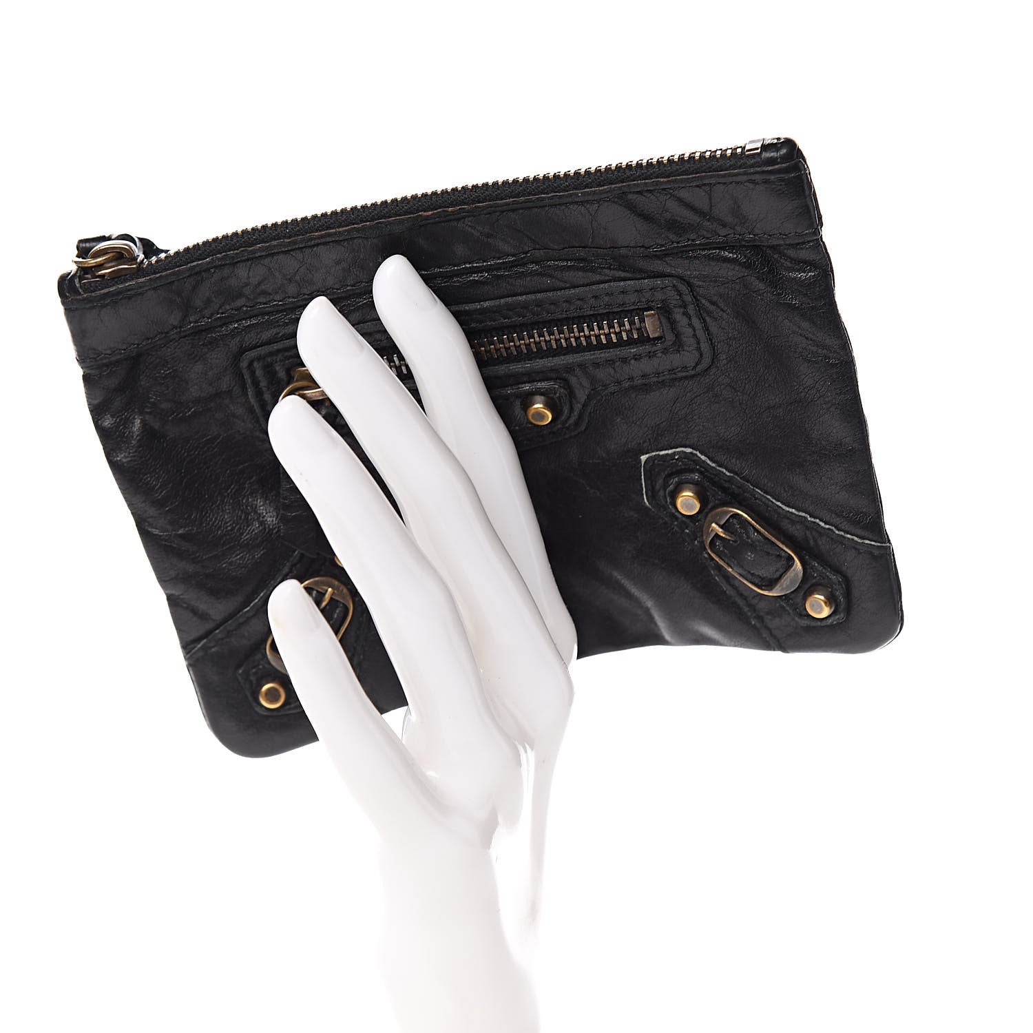 Balenciaga Agneau Classic Gold Hardware M Porte-Monnaie Coin Purse Black 2 of 7
