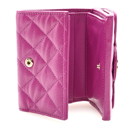 Chanel Caviar Quilted Double Flap Wallet Purple 5 of 7