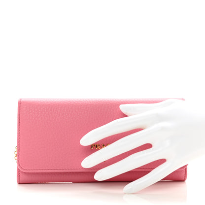Prada Vitello Phenix Continental Flap Wallet Begonia 2 of 8