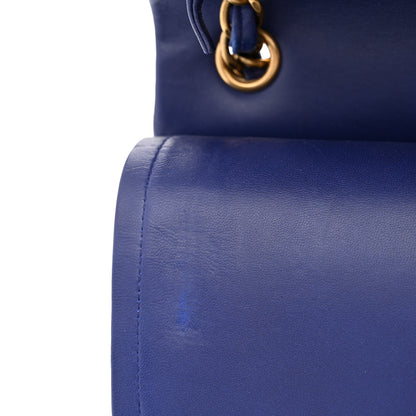 Chanel Lambskin Chevron Quilted Jumbo Double Flap Blue 12 of 15