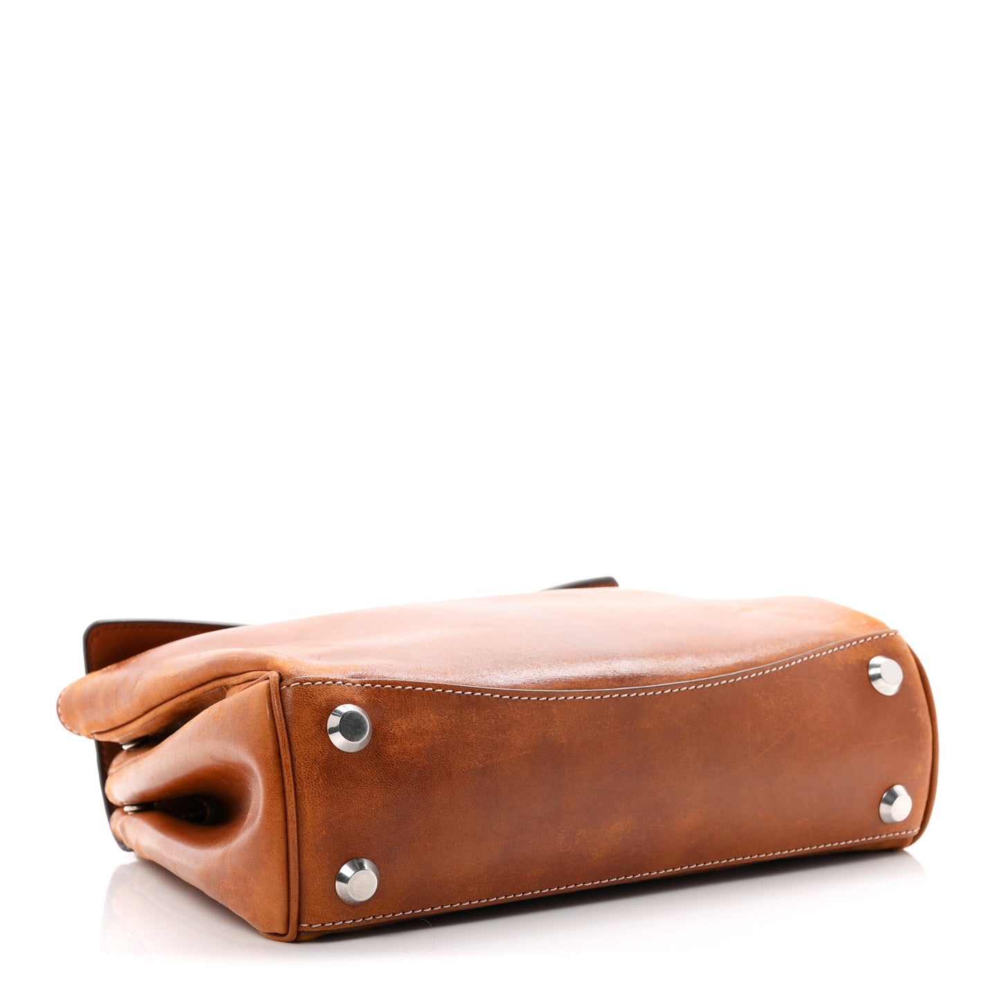 Vegetable Tanned Lambskin Small Rodeo Top Handle Handbag Tan Cowboy