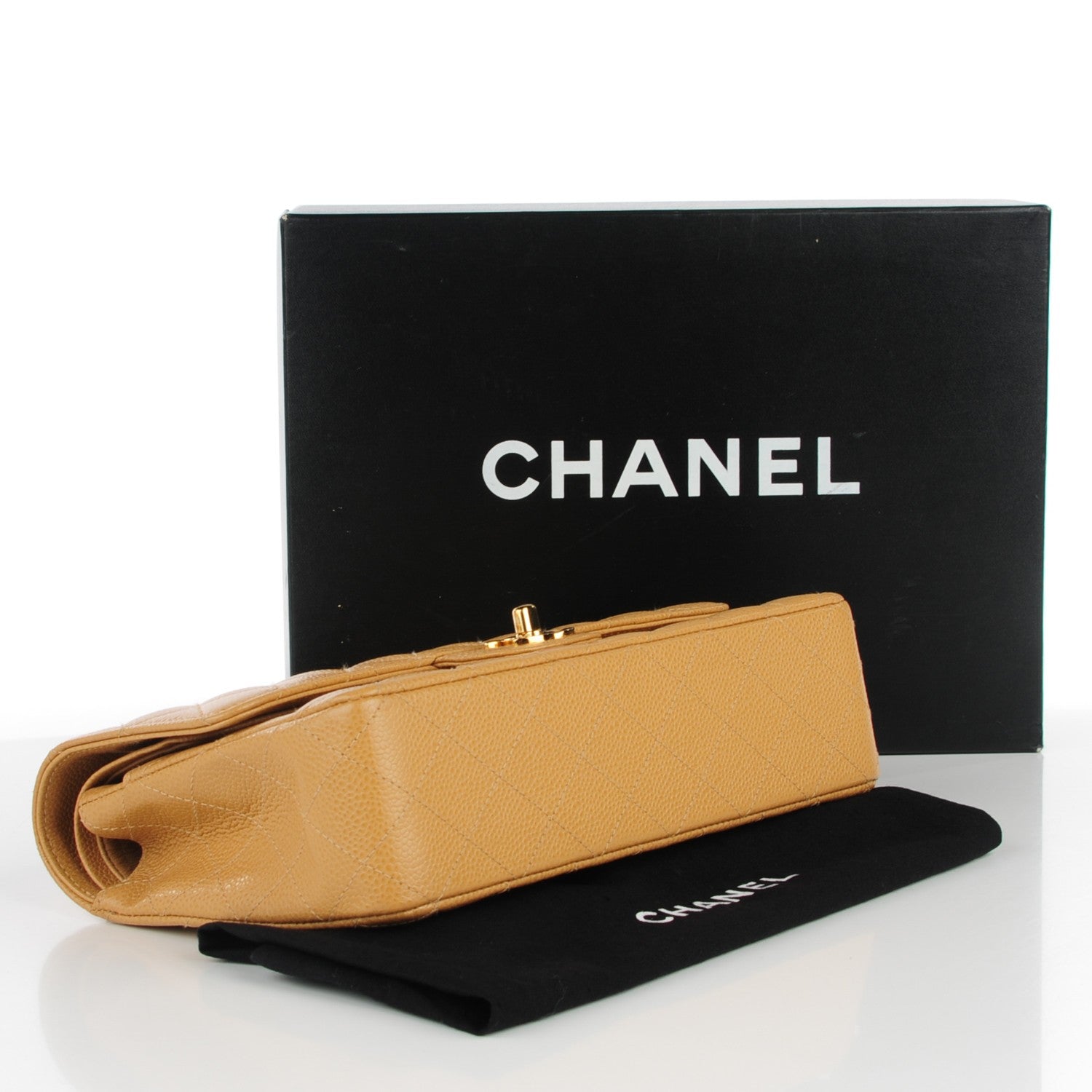 Chanel Caviar Quilted Medium Double Flap Beige 4 of 9