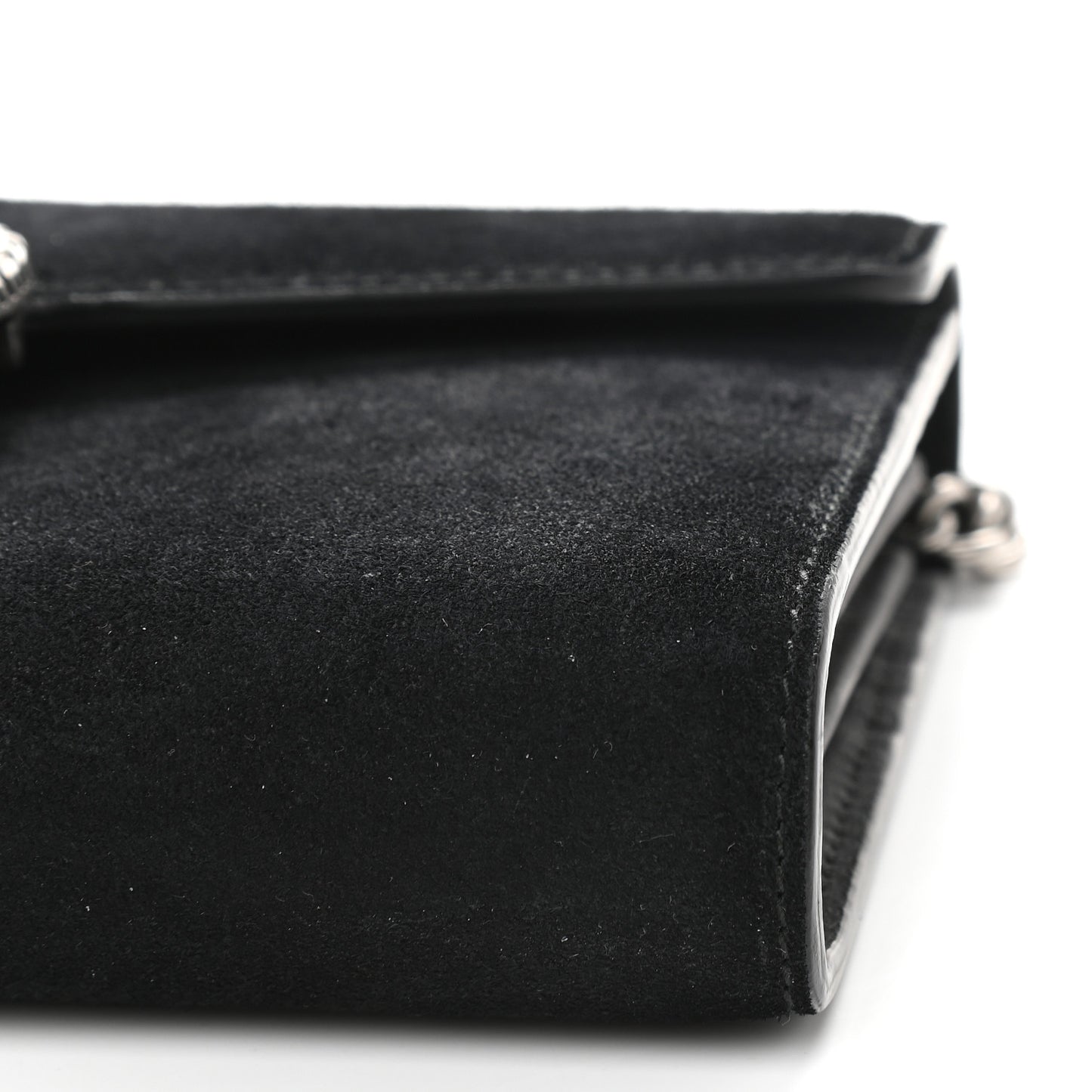 Suede Mini Dionysus Chain Wallet Black
