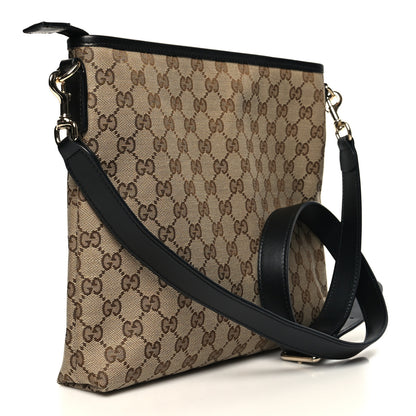 Gucci GG Monogram Web Flat Messenger Bag Black 3 of 10