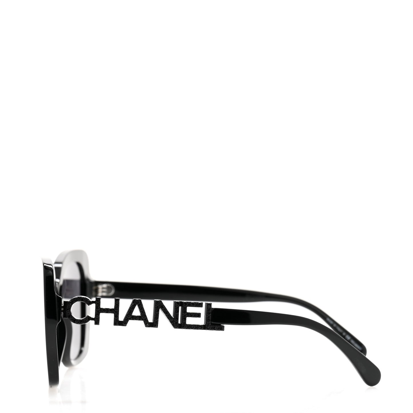 Acetate Strass Polarized Square Sunglasses 5422-B Black