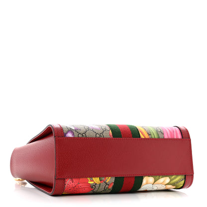 Gucci GG Supreme Monogram Flora Web Small Ophidia Tote Bag Red 4 of 14
