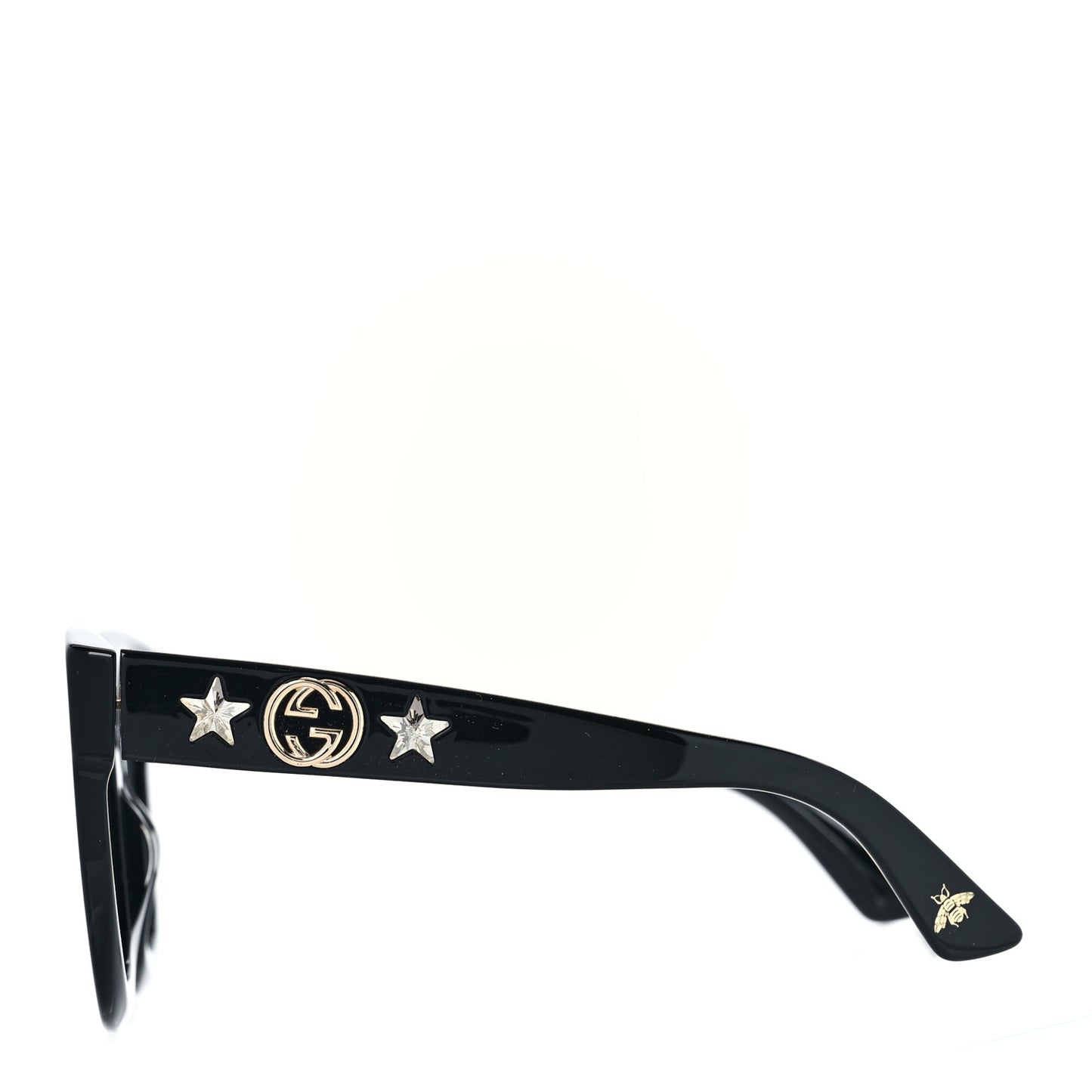 Acetate Crystal Star Round Frame Sunglasses GG0208S Black