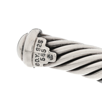 David Yurman DAVID YURMAN Sterling Silver 14K Yellow Gold 7mm X Station Cable Bracelet 4 of 4