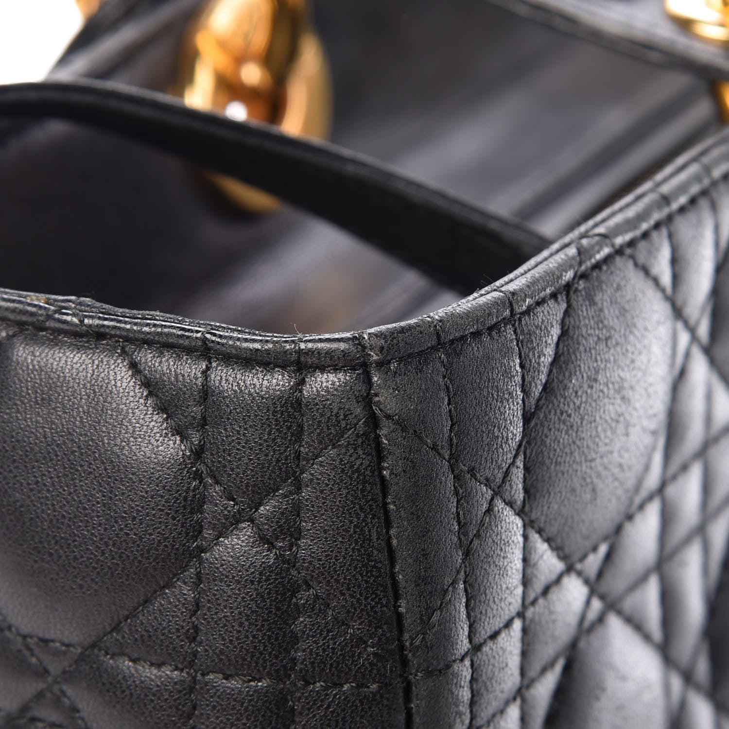 Christian Dior Lambskin Cannage Large Lady Dior Black 11 of 14