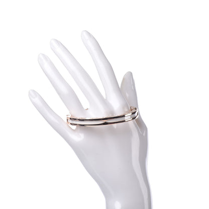Bulgari 18K Rose Gold White Ceramic B.Zero1 Bangle Bracelet M 2 of 5