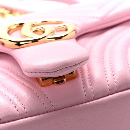 Gucci Lambskin Matelasse Medium GG Marmont Shoulder Bag Light Pink 11 of 13