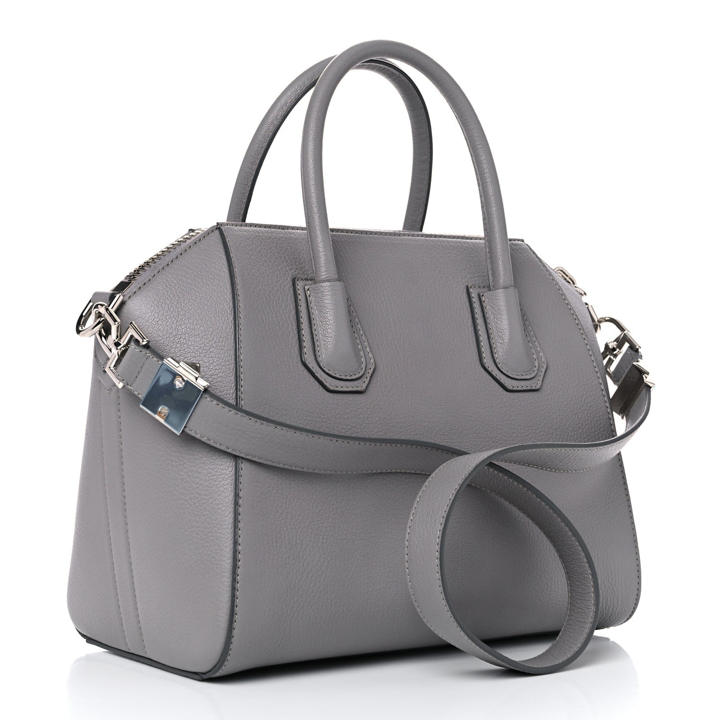 Sugar Goatskin Small Antigona Pearl Grey
