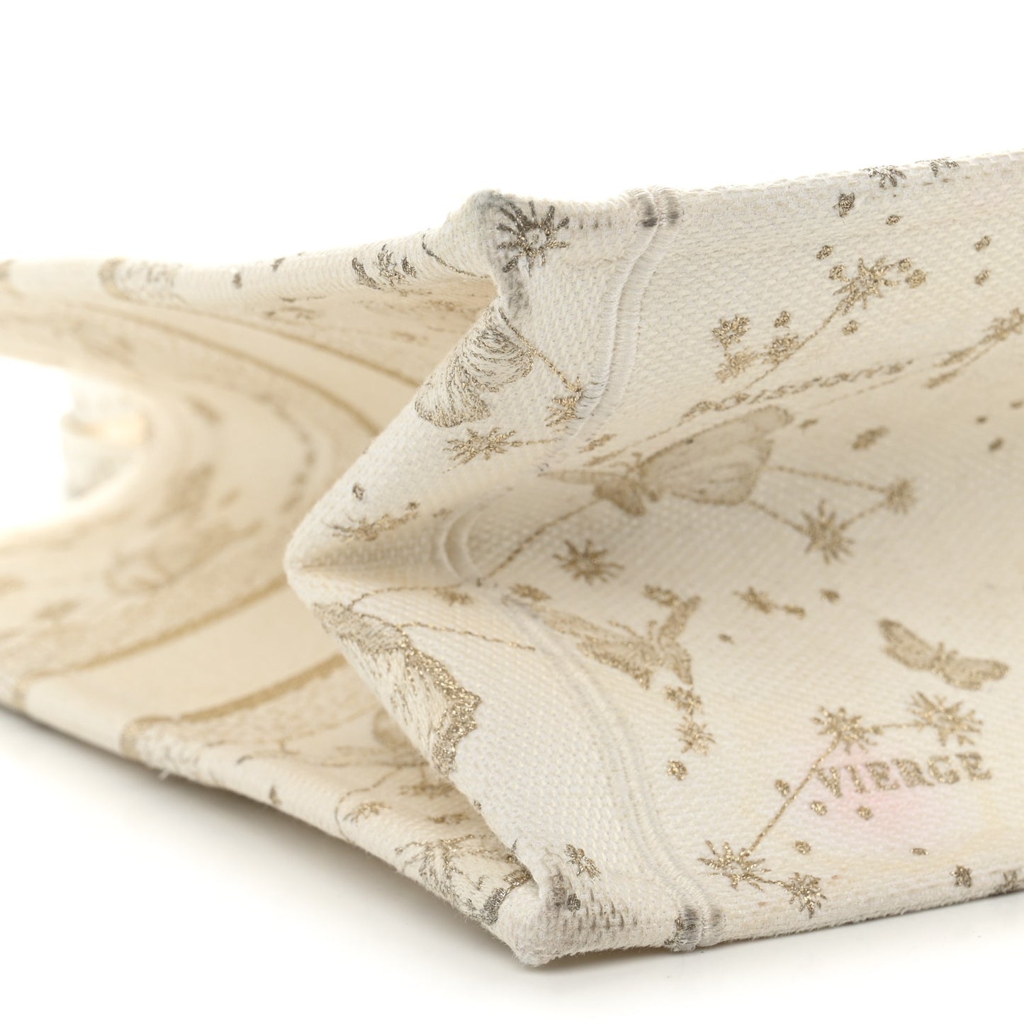 Canvas Embroidered Medium Butterfly Zodiac Book Tote Gold