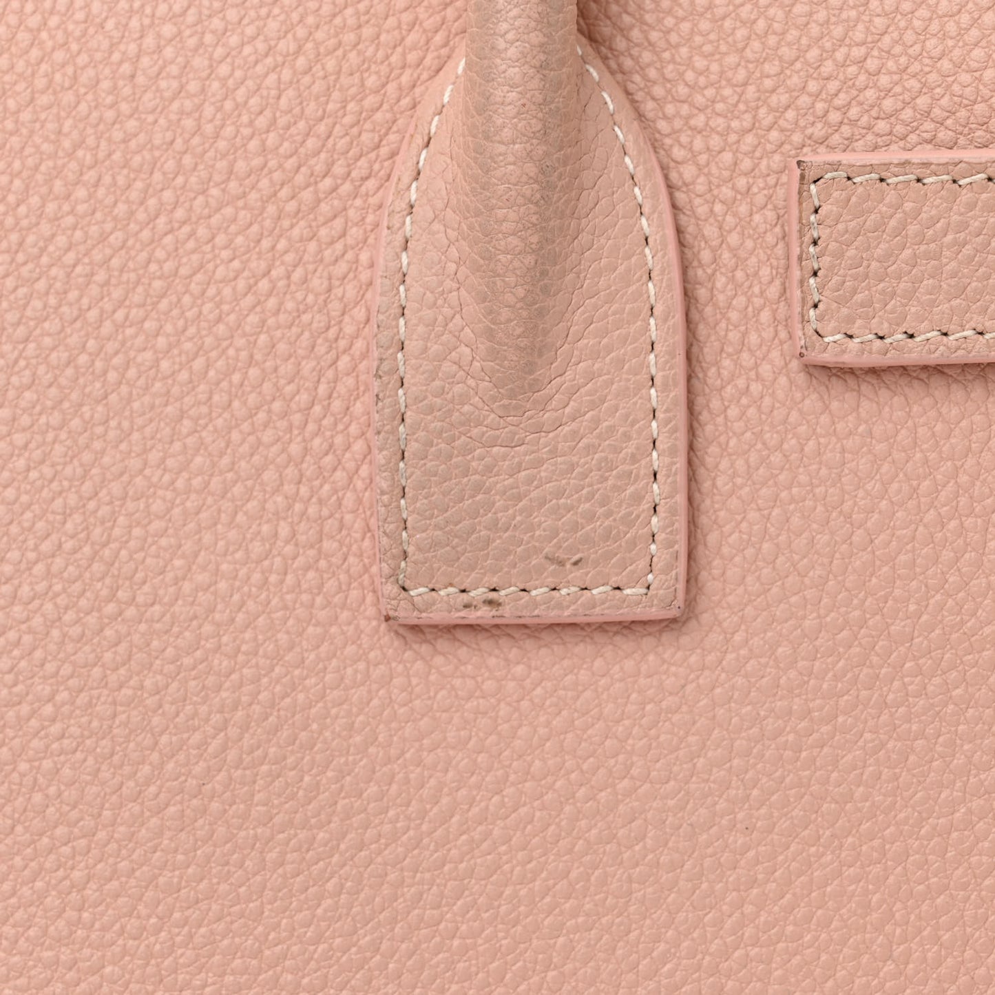 Grained Calfskin Topstich Baby Sac De Jour Antique Rose