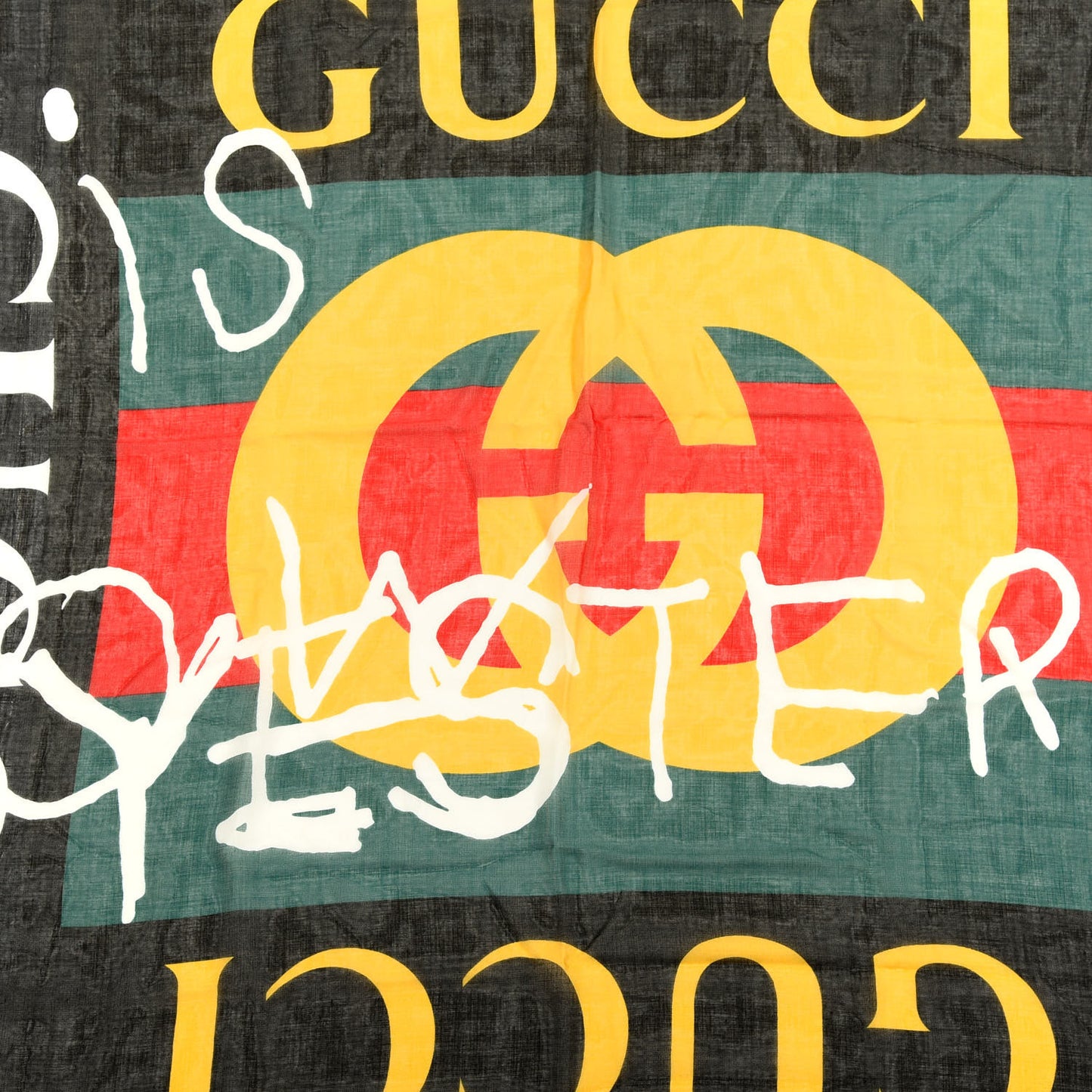 Modal Silk Coco Capitan Logo Square Scarf Black