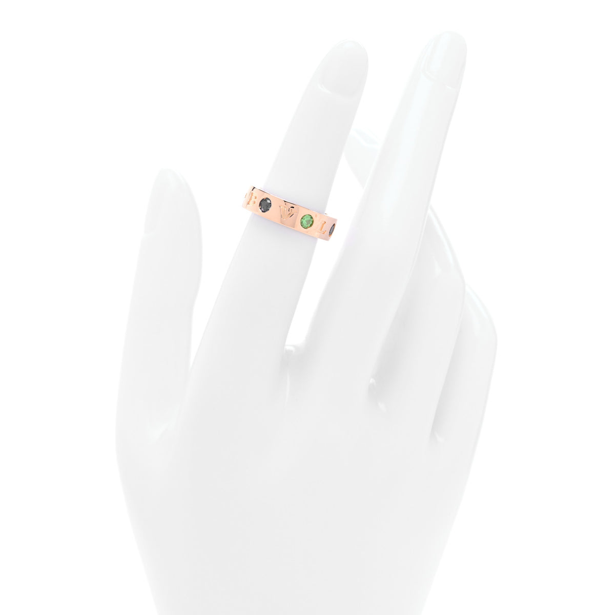 Bulgari 18K Rose Gold Diamond Sapphire Tsavorite Garnet Roman Sorbet Band Ring 49 5 2 of 4