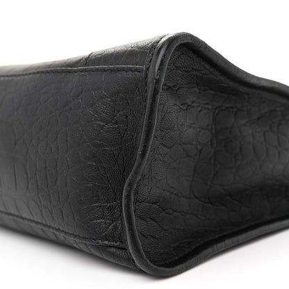 Balenciaga Matte Supple Lambskin Crocodile Embossed Classic Black Hardware S City Black 10 of 16