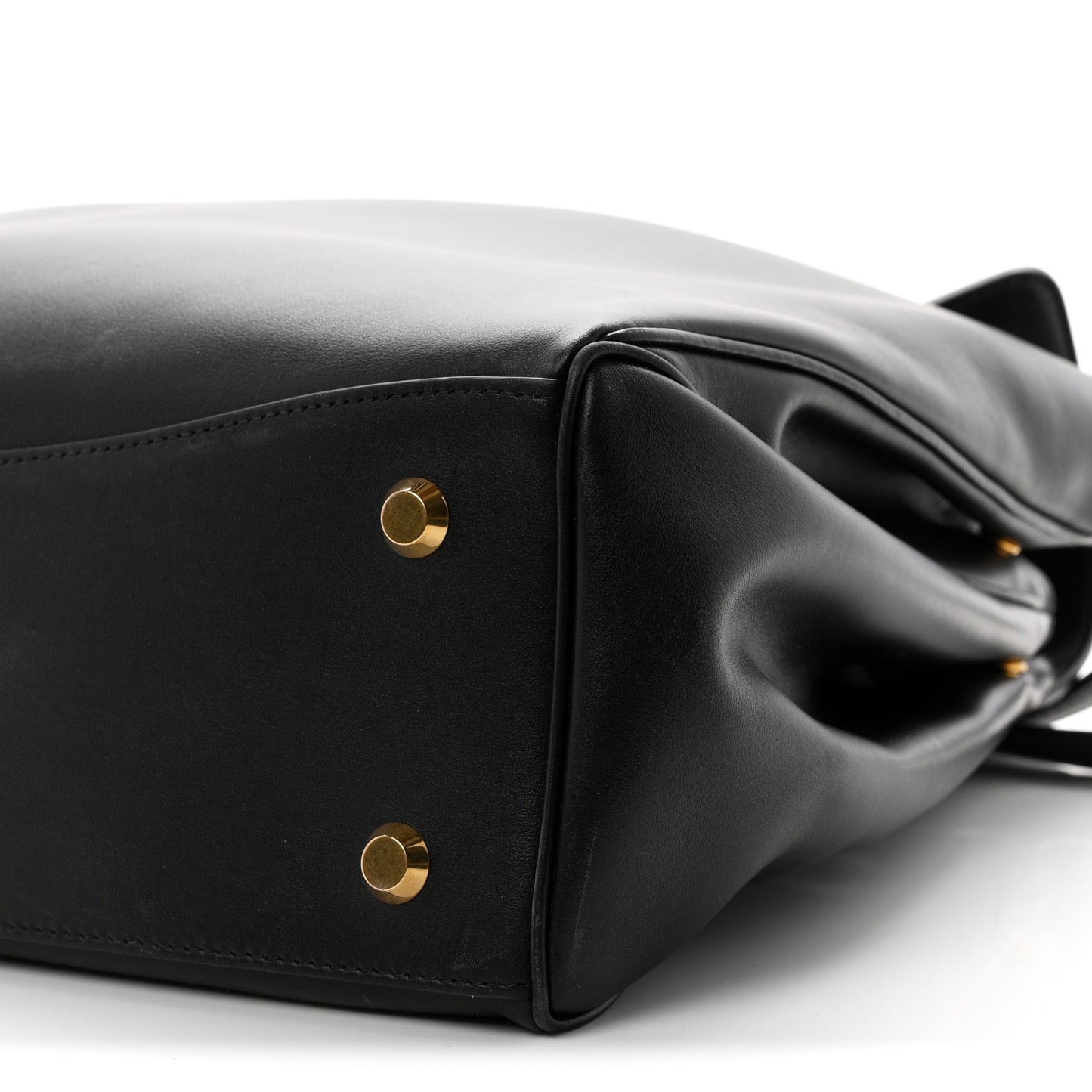 Smooth Calfskin Large Rodeo Top Handle Handbag Black