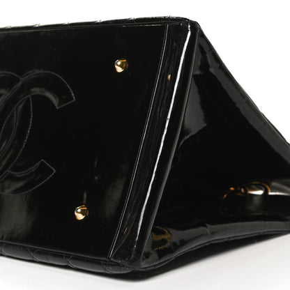 Chanel Patent Quilted Grand Shopping Tote GST Black 10 of 10