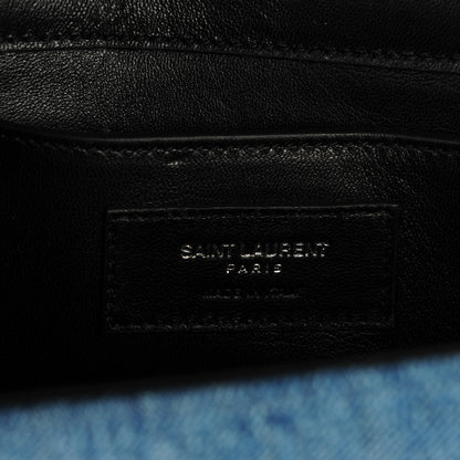 Saint Laurent Denim Medium Classic Monogram Satchel Blue 7 of 8