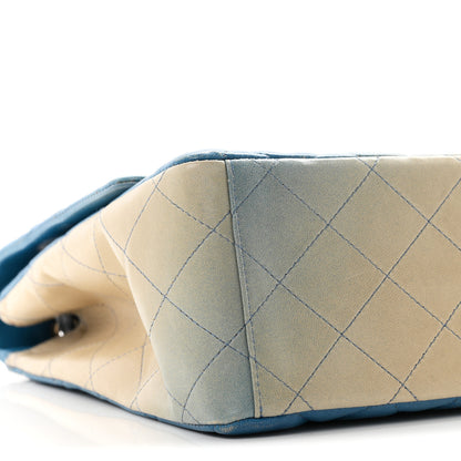 Chanel Lambskin Degrade Quilted Maxi Single Flap Light Blue 9 of 10