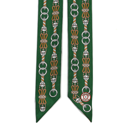 Hermes Silk Harnais En Rosace Twilly Vert Beige Vermillion 3 of 4