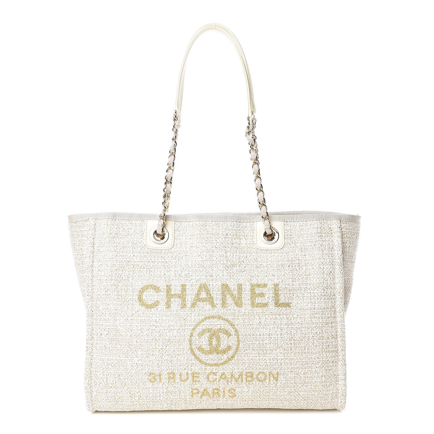 Woven Straw Raffia Small Deauville Tote Light Beige