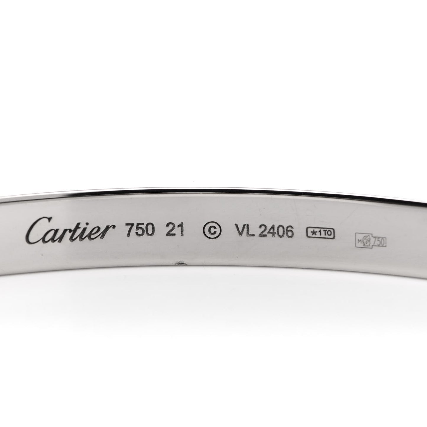 18K White Gold LOVE Bracelet 21
