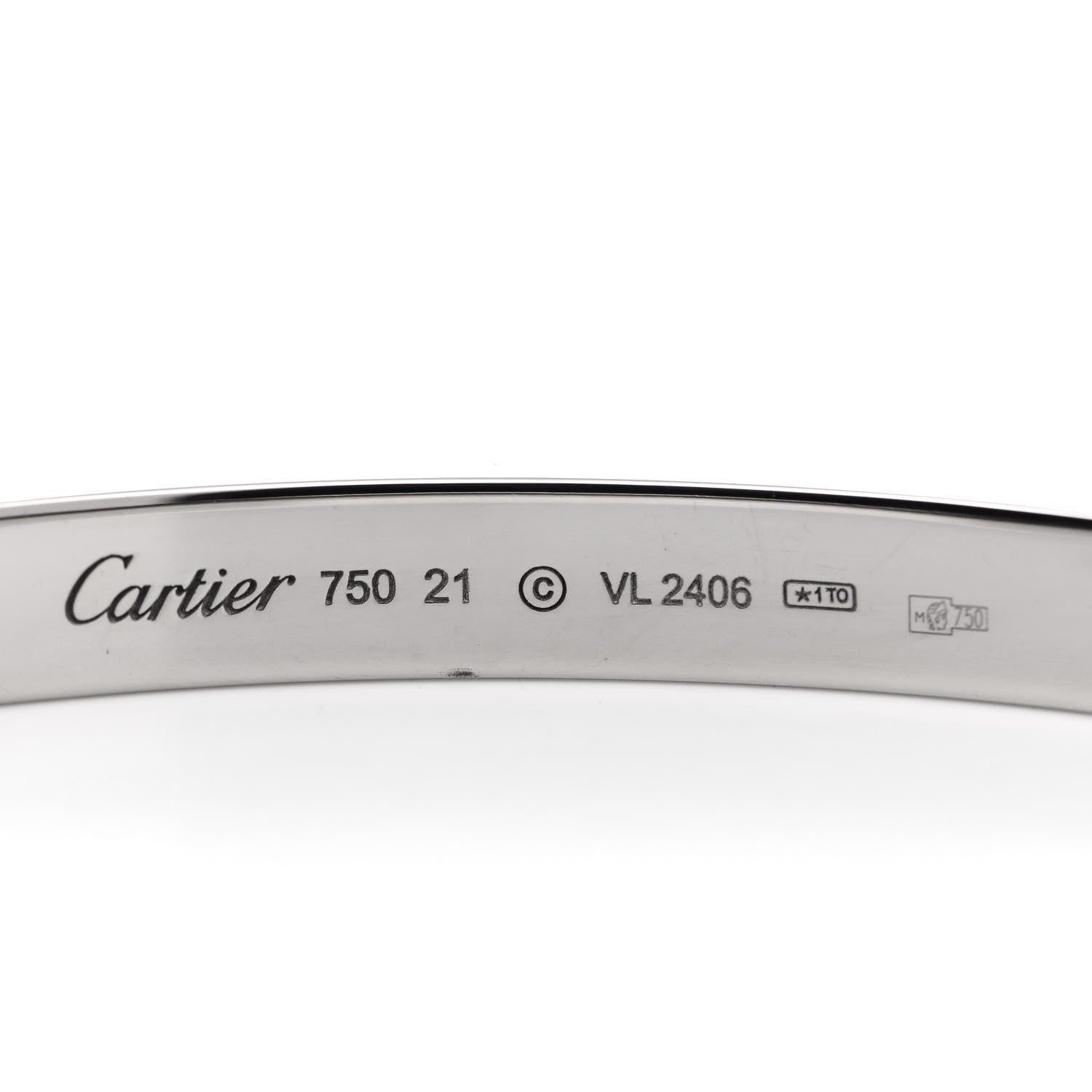 Cartier 18K White Gold LOVE Bracelet 21 3 of 3