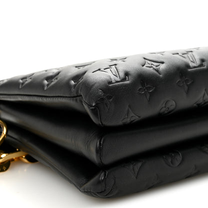 Louis Vuitton Lambskin Embossed Monogram Coussin MM Black 9 of 10