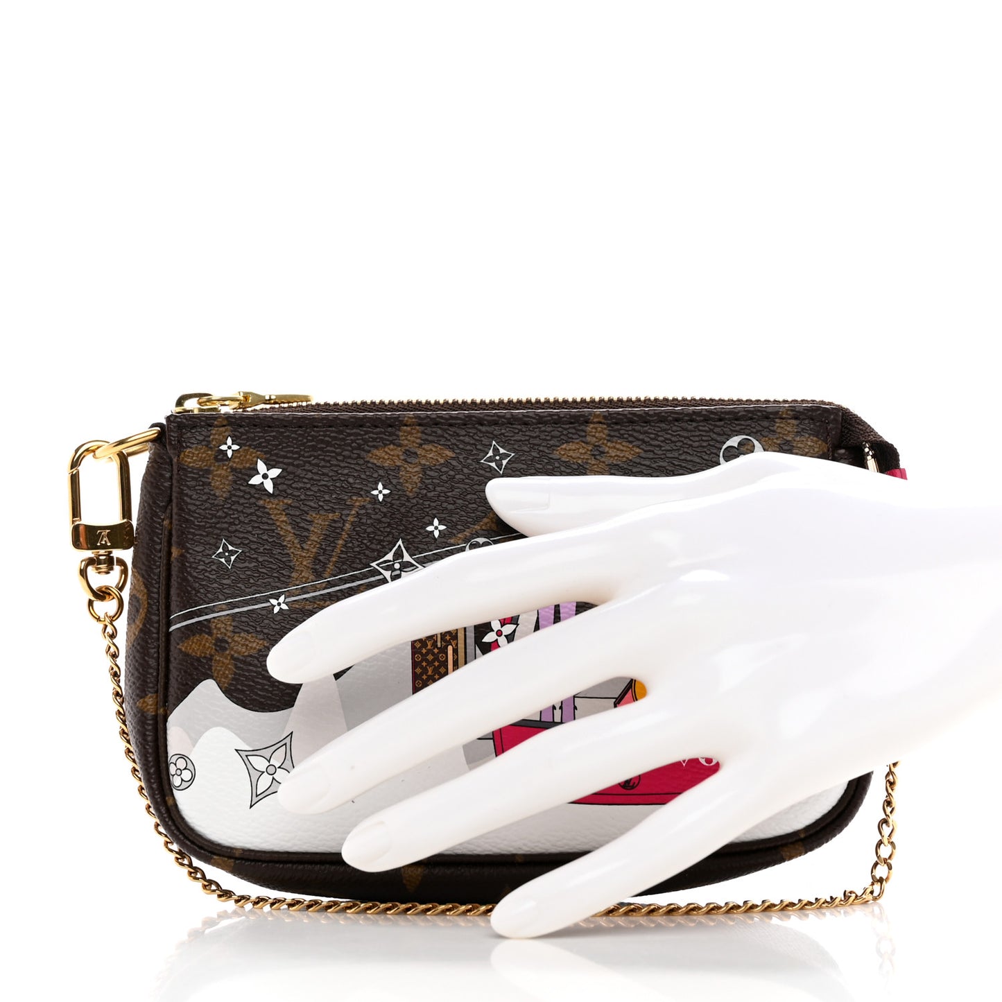 Monogram 2019 Christmas Animation Mini Courchevel Pochette Accessories Fuchsia